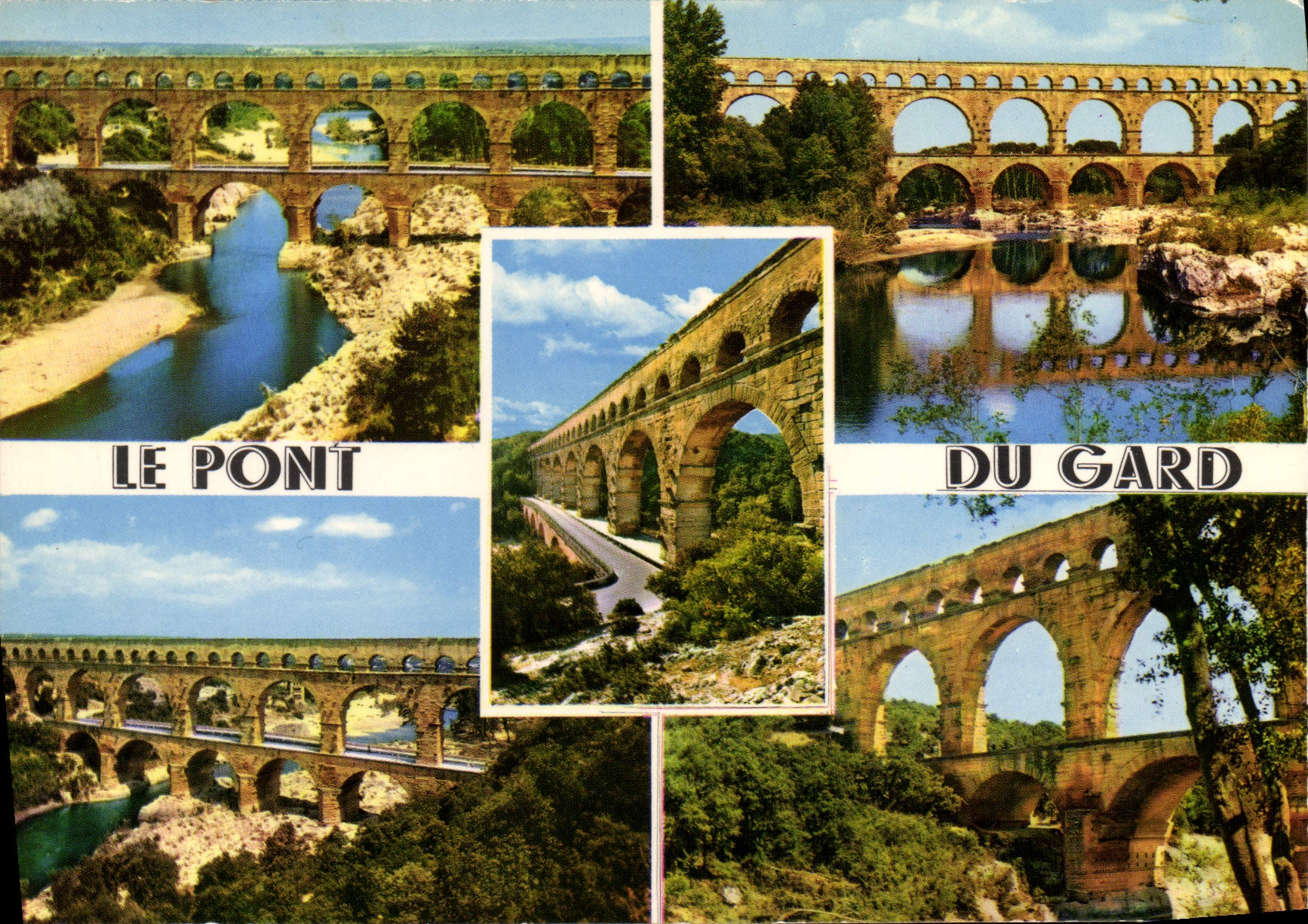 POSTAL MODERNA el puente del acueducto romano de Gard