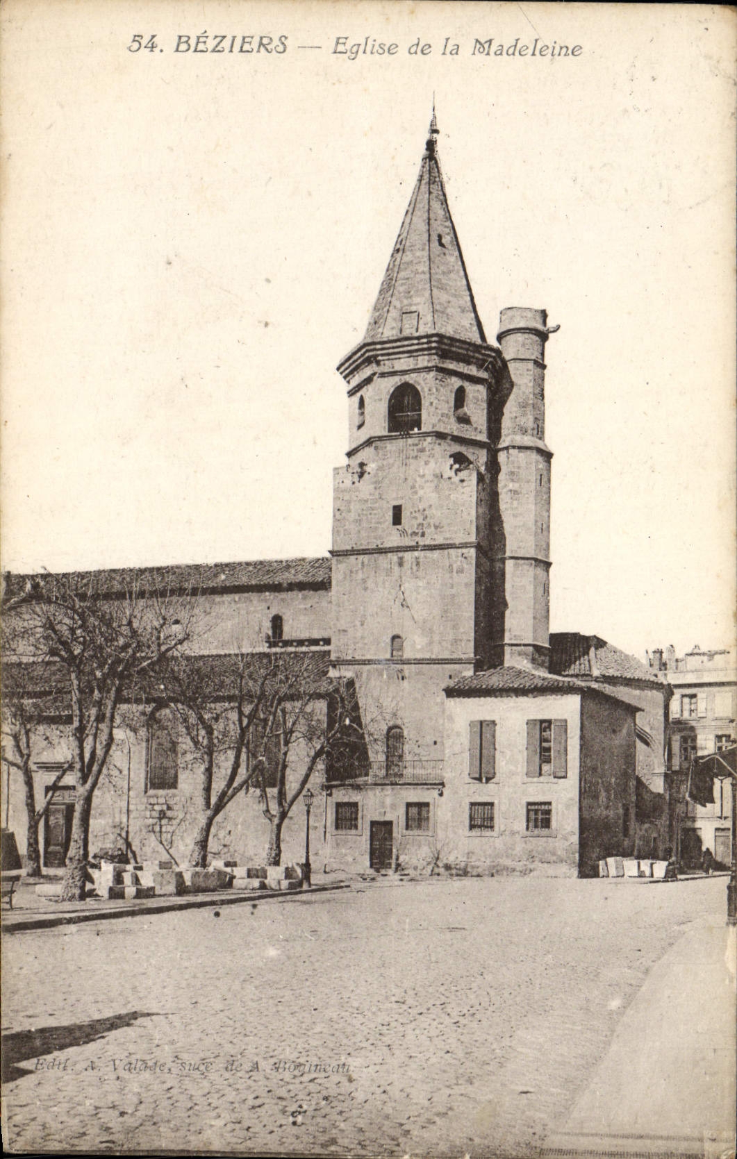 VINTAGE POSTCARD Beziers Church of the Madeleine