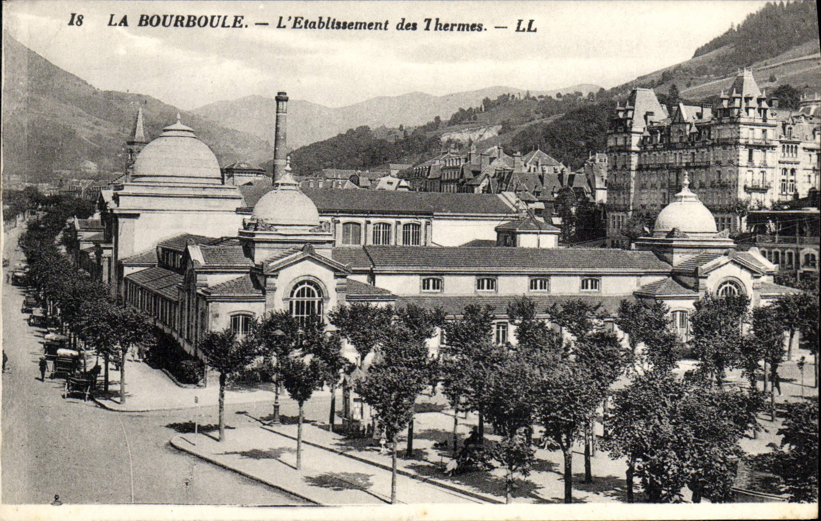 Establecimiento de Bourboule de la POSTAL de la VENDIMIA de los baños termales