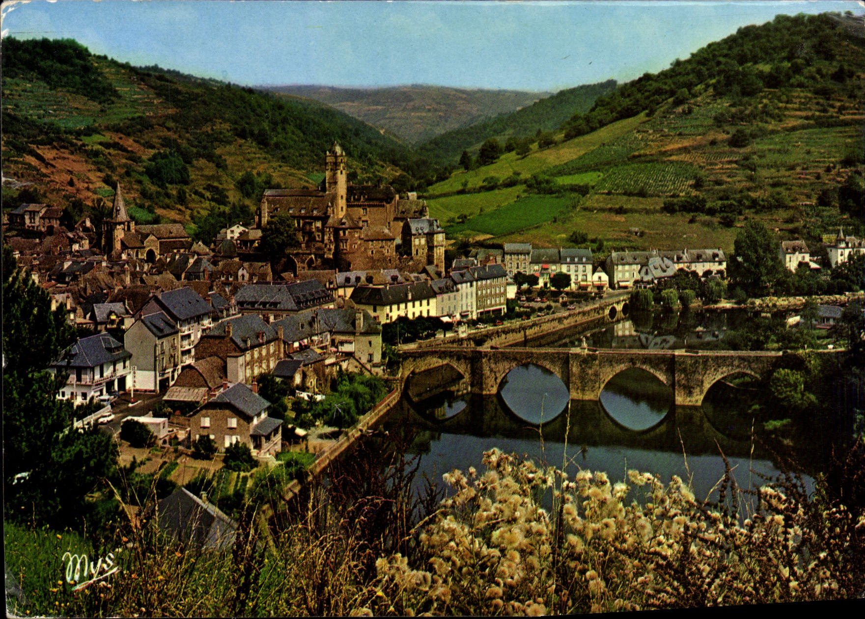 MODERN CARD Images of Aveyron View of Estaing at the edge of the Batch