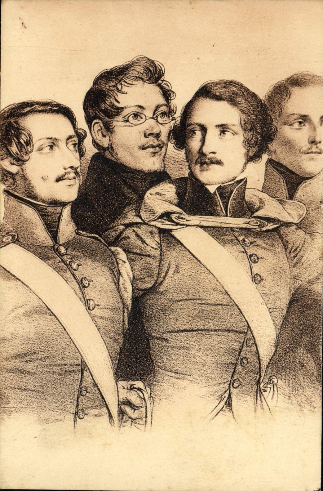 VINTAGE POSTCARD Four Sergeants of the La Rochelle