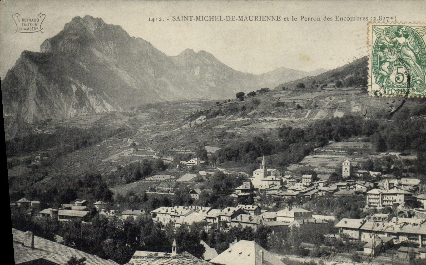 VINTAGE POSTCARD Saint Michel of Maurienne and the Perron of Encumber