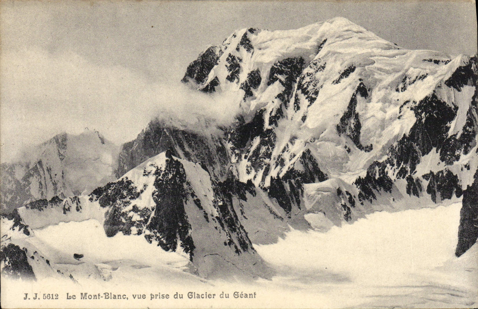 POSTAL de la VENDIMIA Mont Blanc vista del glaciar del gigante