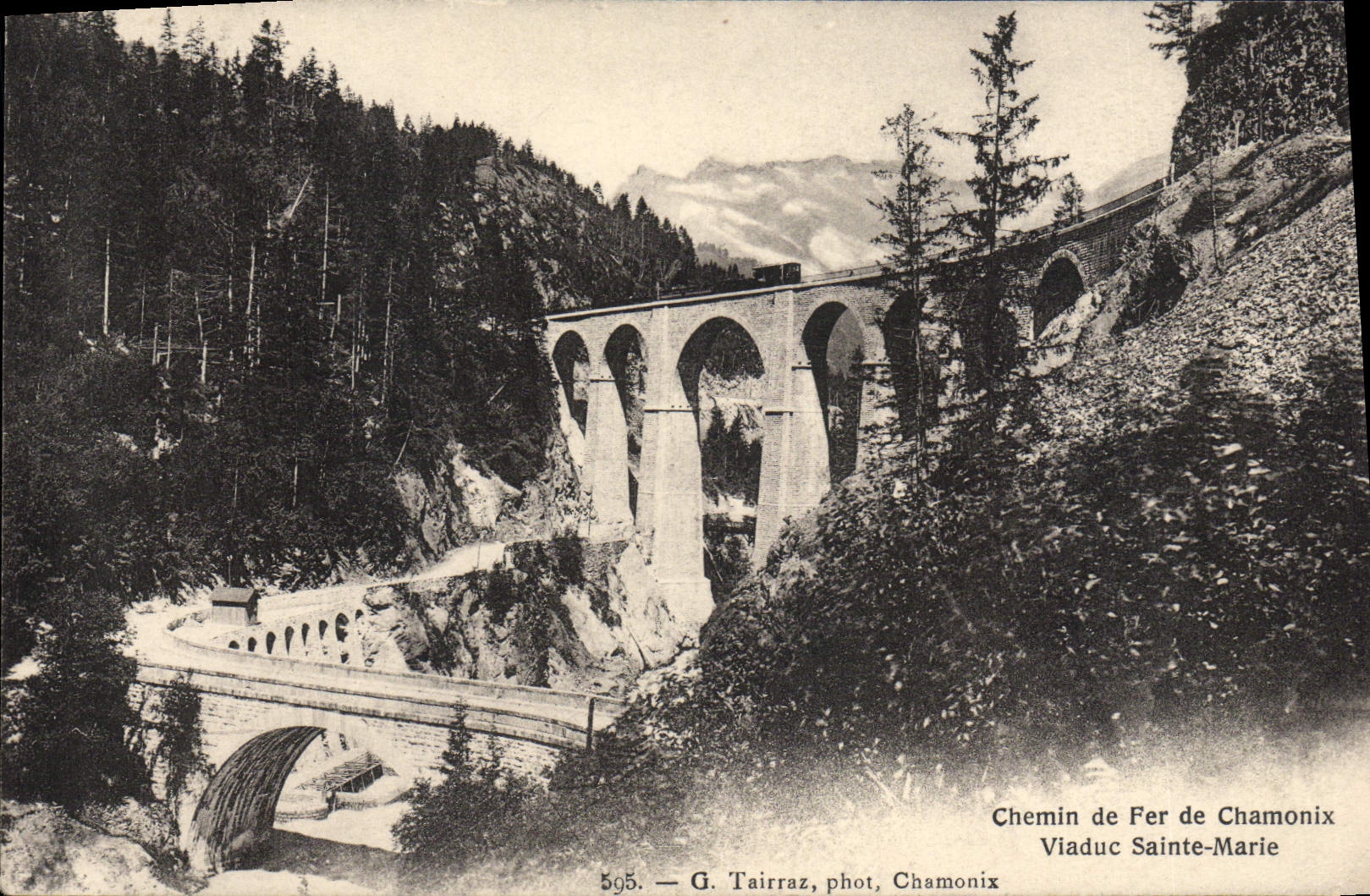 CPA Chemin de Fer de Chamonix Viaduc Sainte Marie 