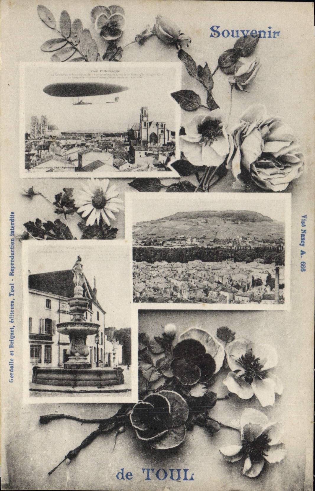 VINTAGE POSTCARD To remember of Toul Airship Zeppelin