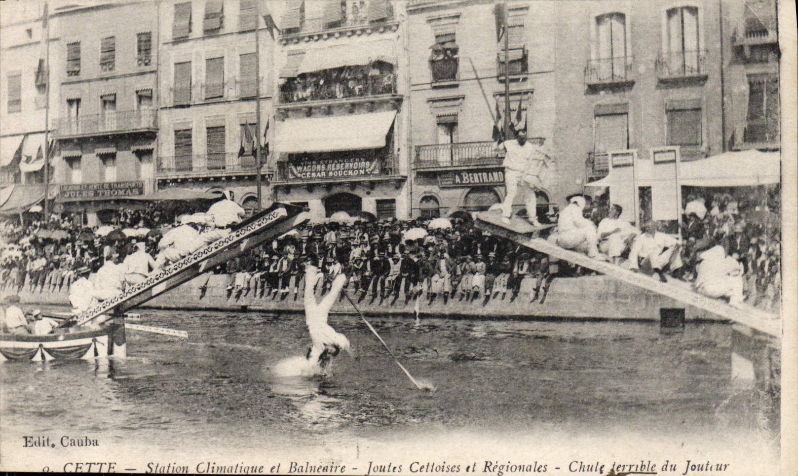 POSTAL de la VENDIMIA este centro turístico de salud y caída Balneal de los cettoises de los torneos del jouster