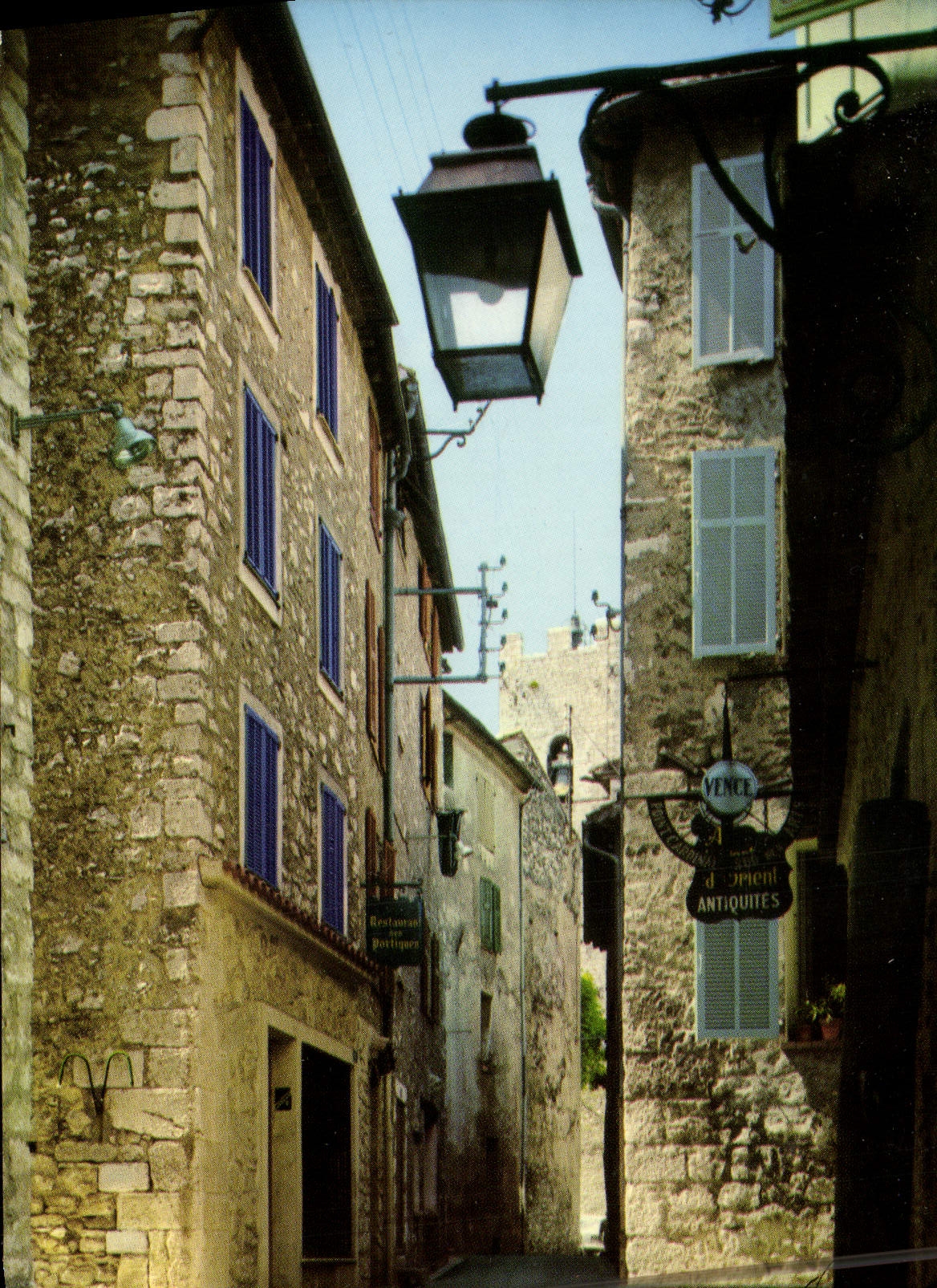 MODERN CARD Vence the Pretty Old woman picturesque street store Antiquities