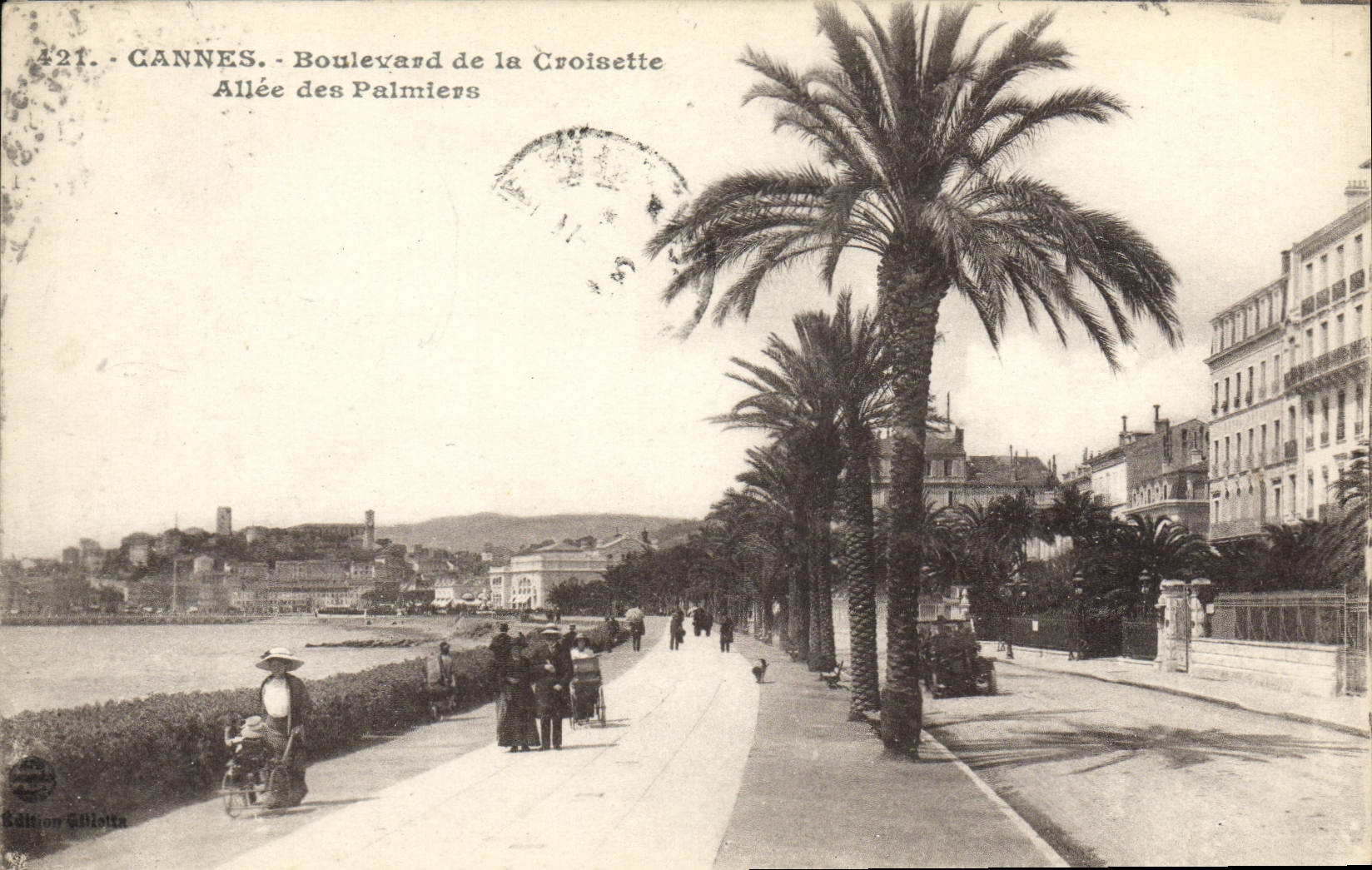 CPA Cannes Boulevard de la Croisette Allee des Palmiers 