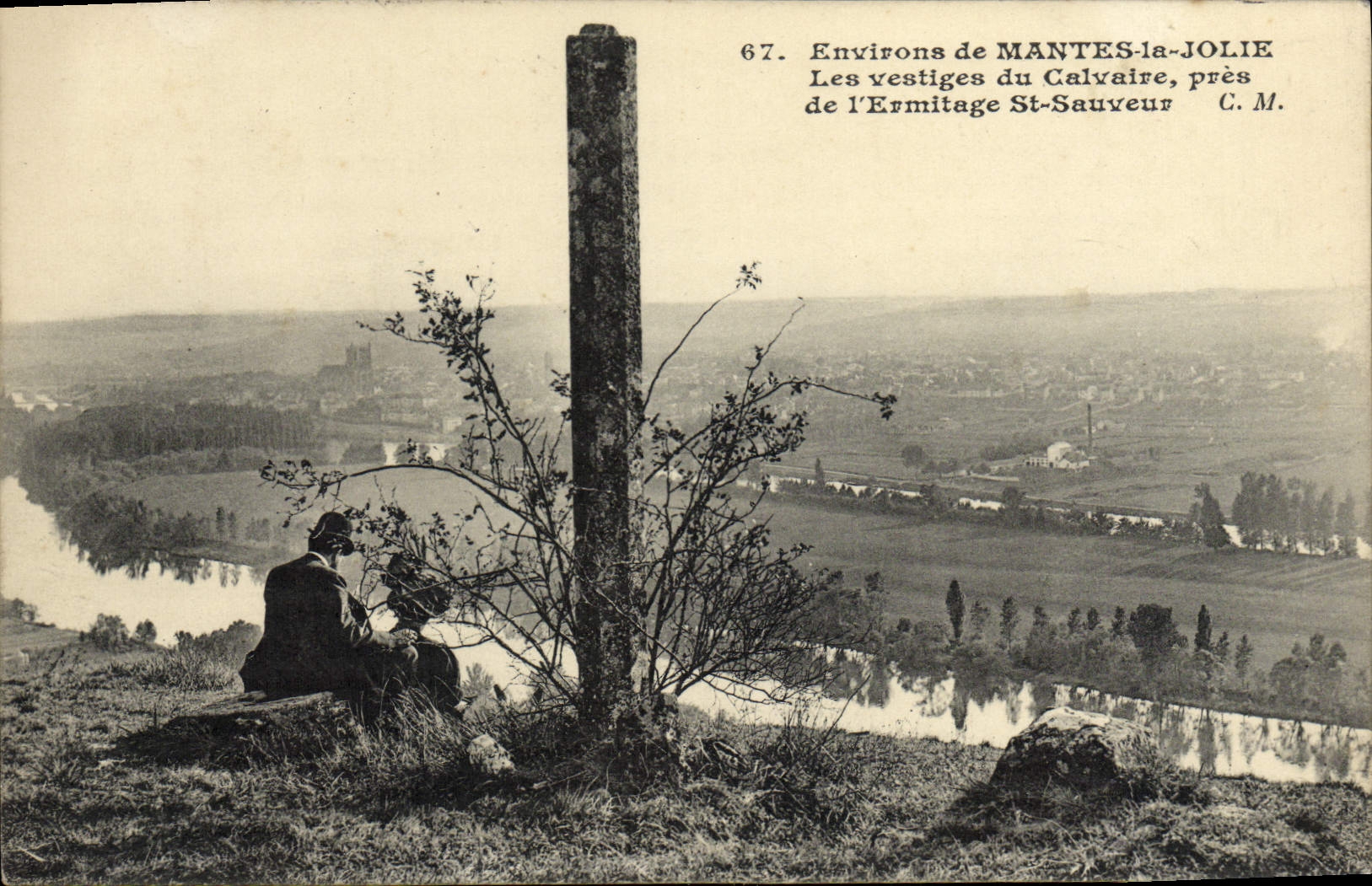 VINTAGE POSTCARD Enviorns of Mantes La Jolie vestiges of the martyrdom close to the hermitage St Saver