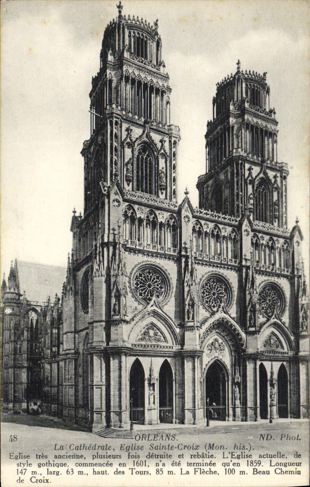 CPA Orleans La Cathedrale Eglise Sainte Croix