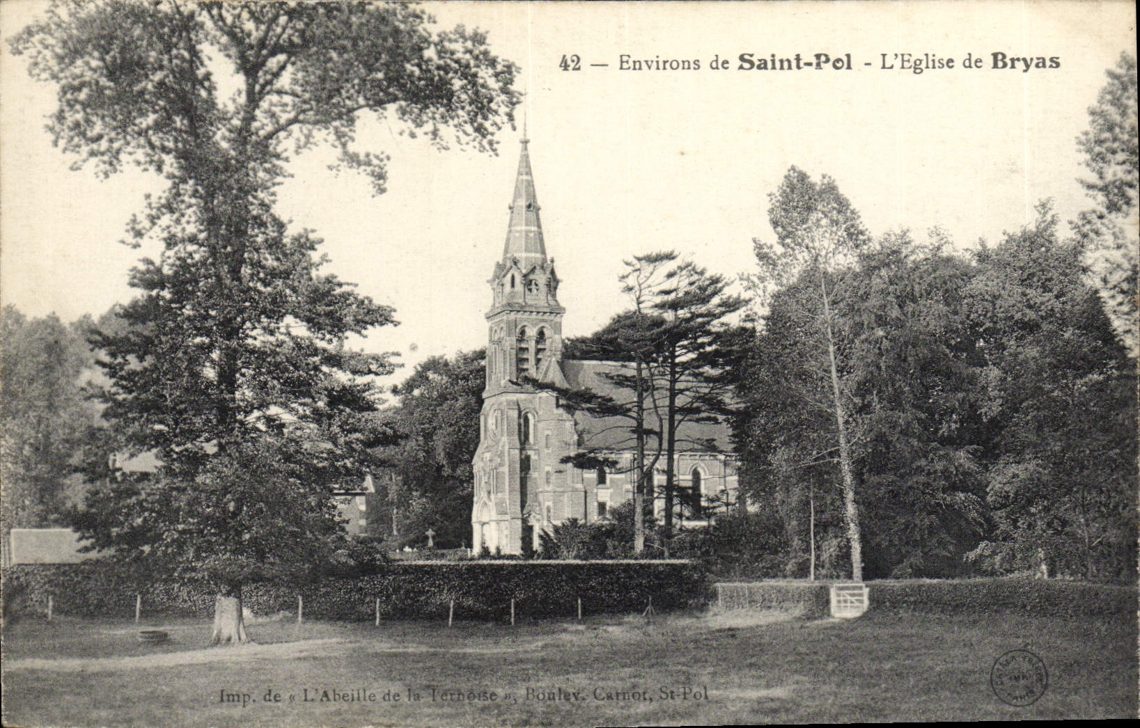 Político santo de la POSTAL de la VENDIMIA. la iglesia De Bryas