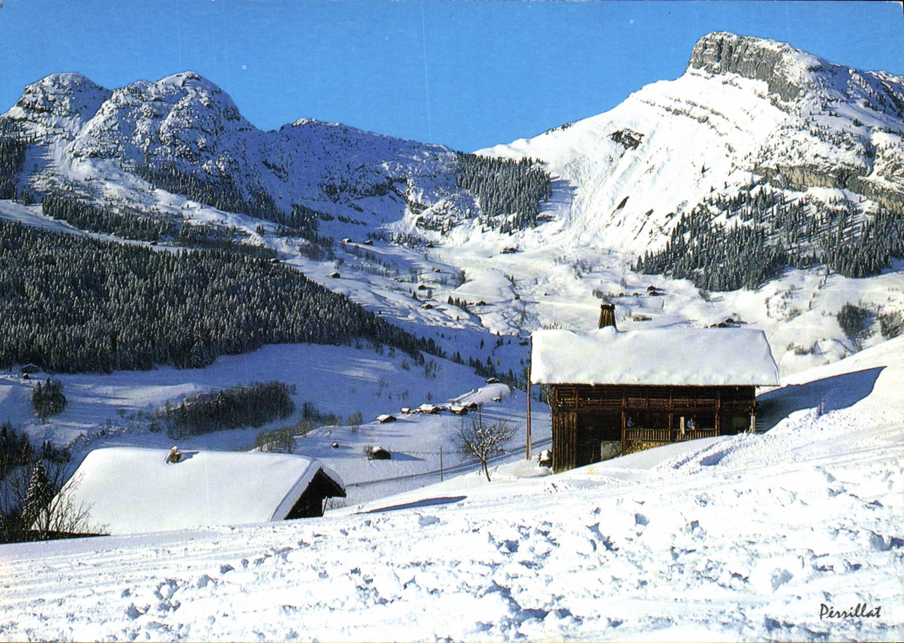 MODERN CARD Large Bornand Plate Of Joyere and sight partial of the valley of Chinaillon