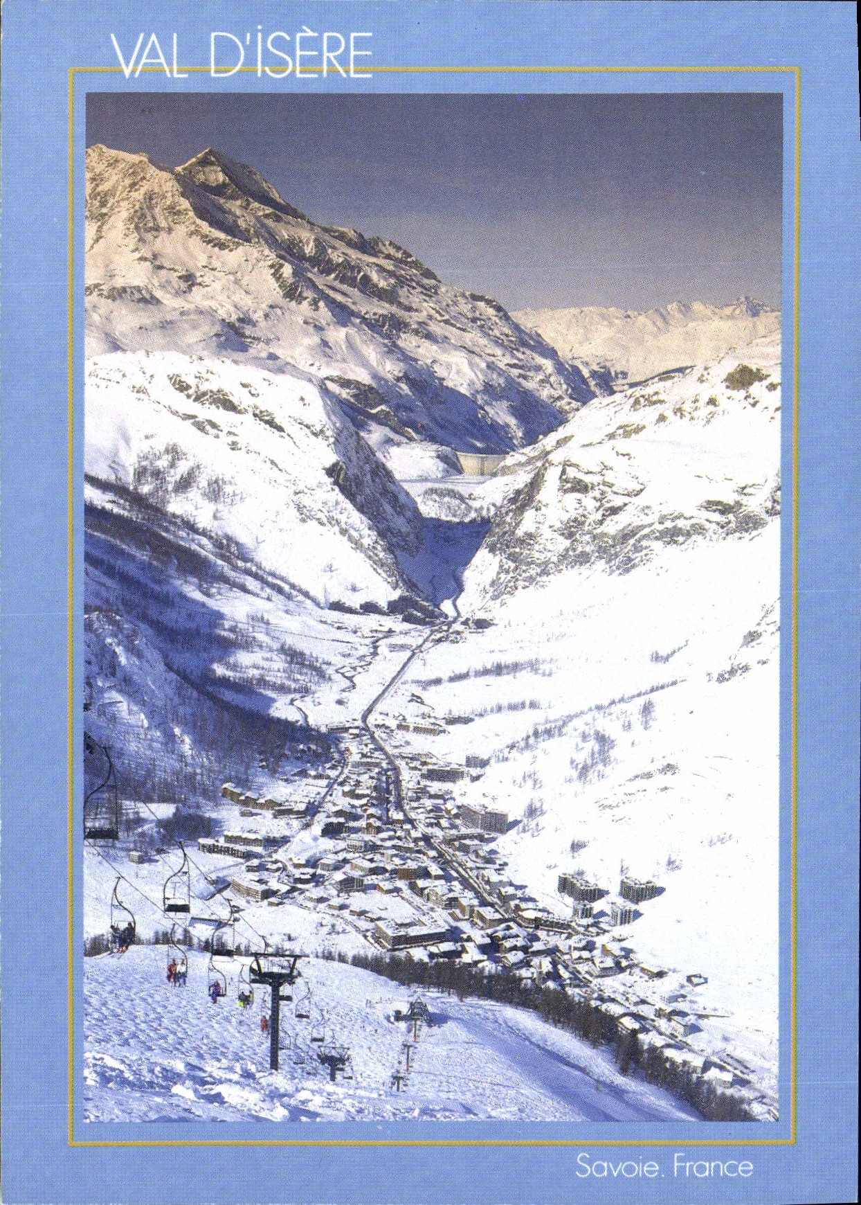MODERN CARD Valley Of Isere Savoy France View the Whetstone stopping of Chevril since the head of Solaise