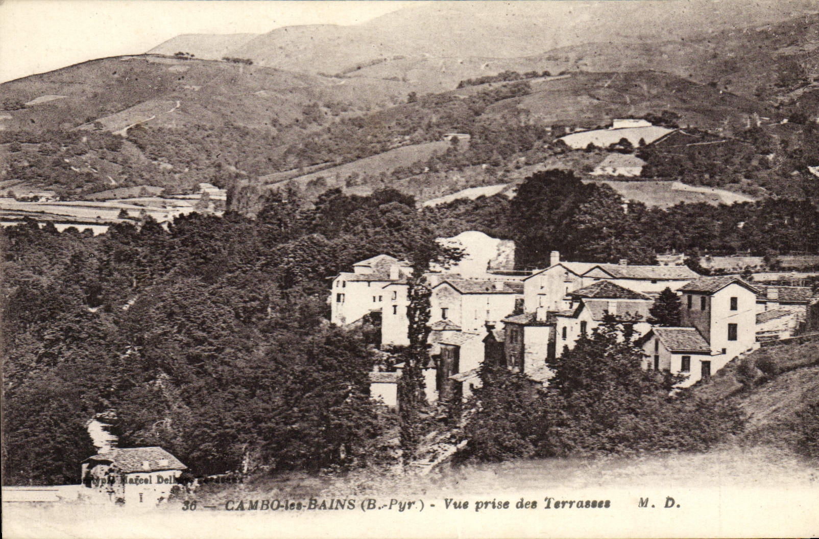 VINTAGE POSTCARD Cambo Les Bains Seen from Of the Terraces