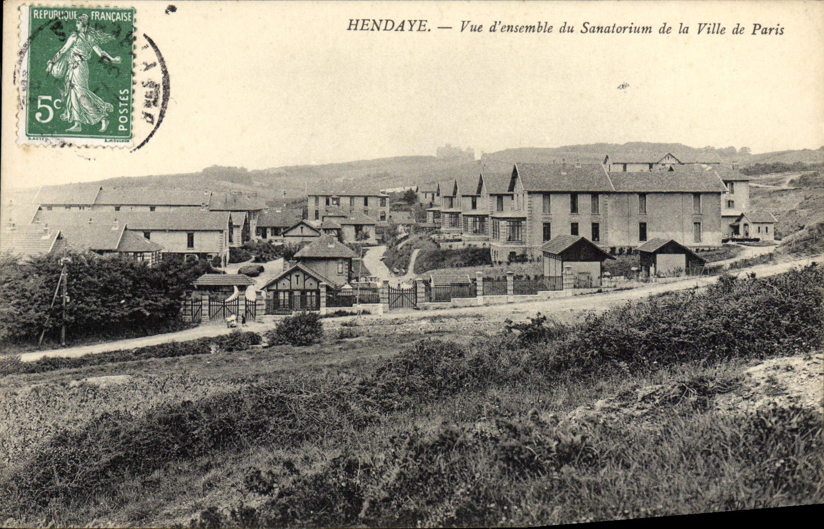 VINTAGE POSTCARD Hendaye Overall picture Of the Sanatorium Of the Town Of Paris