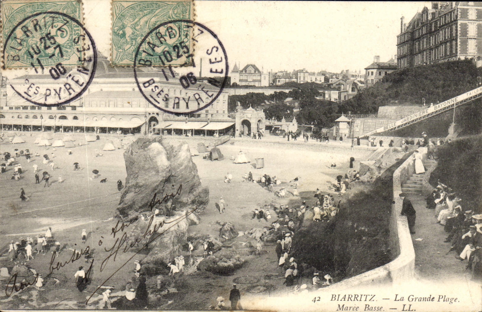 CPA Biarritz La Grande Plage Maree basse
