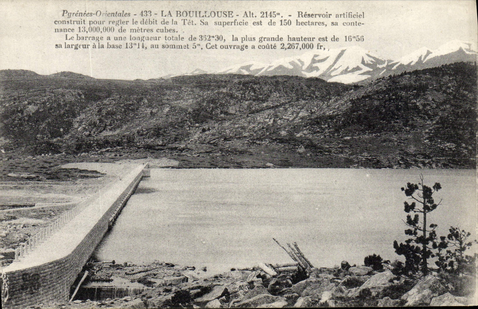 VINTAGE POSTCARD Bouillouse artificial Tank