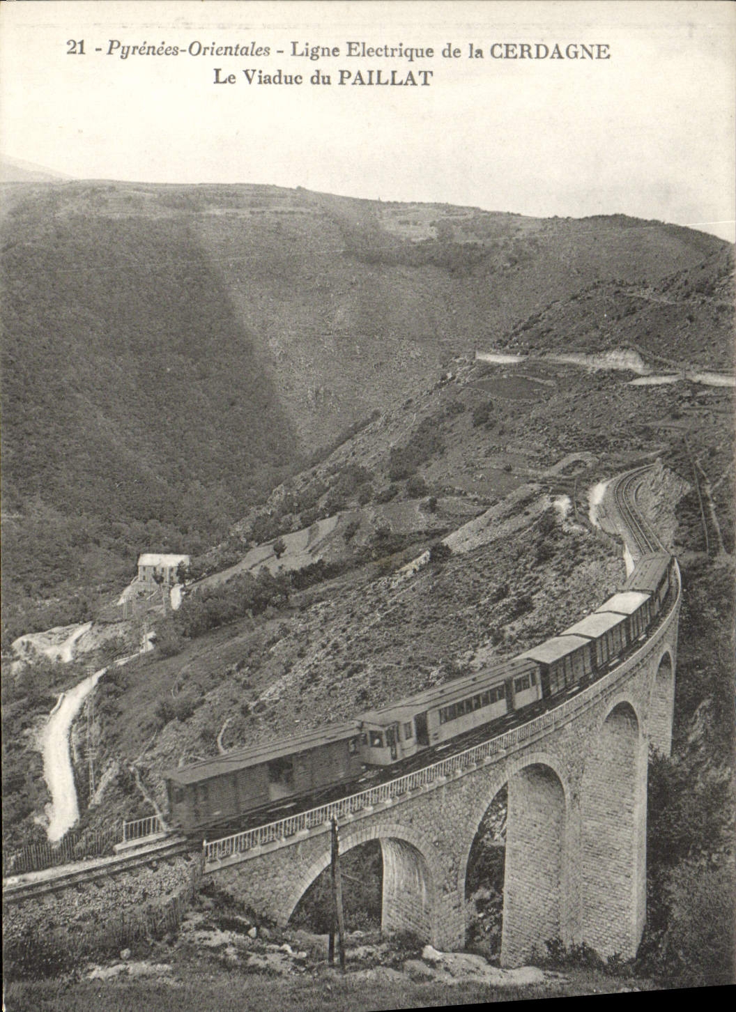 VINTAGE POSTCARD Electric line Of Cerdagne the Viaduct Of Paillat the viaduct of Paillat Train