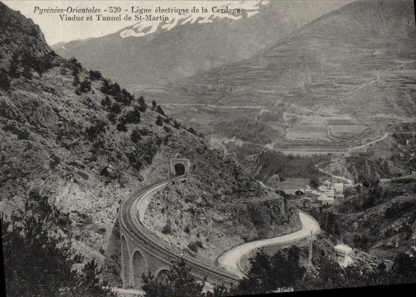 VINTAGE POSTCARD Electric line Of Cerdagne the Viaduct And Tunnel Of St Martin