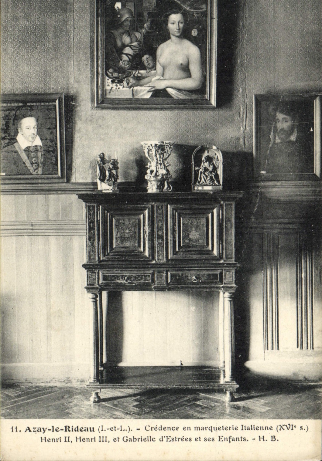 CPA Azay Le Rideau Credence En Marqueterie italienne