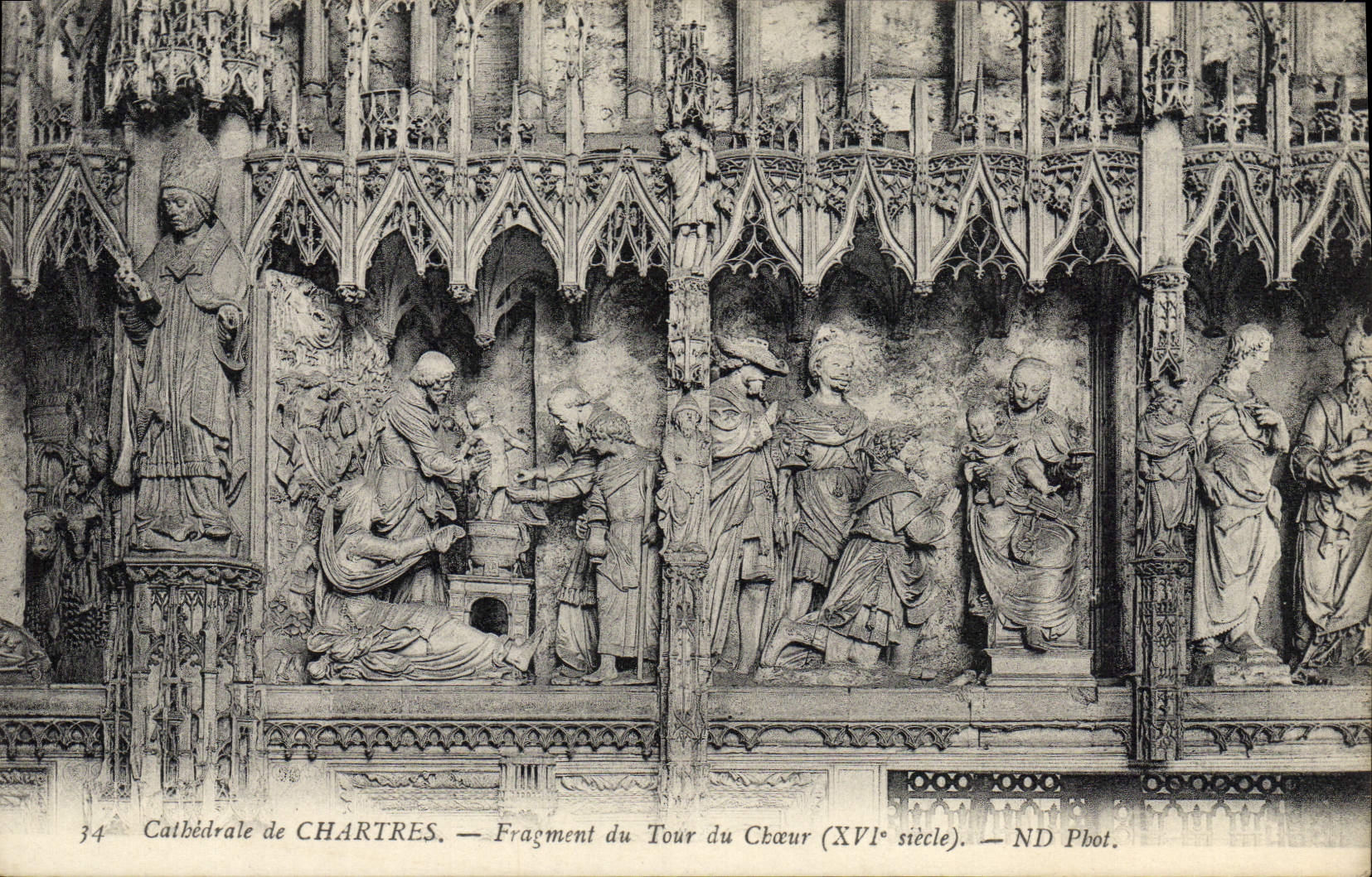 CPA Cathedrale De Chartres Fragment Du Tour Du Choeur