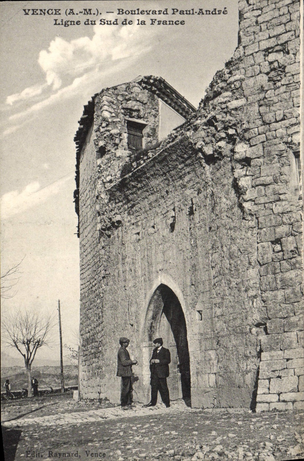 VINTAGE POSTCARD Vence Boulevard Paul Andre Ligne Of the South Of France