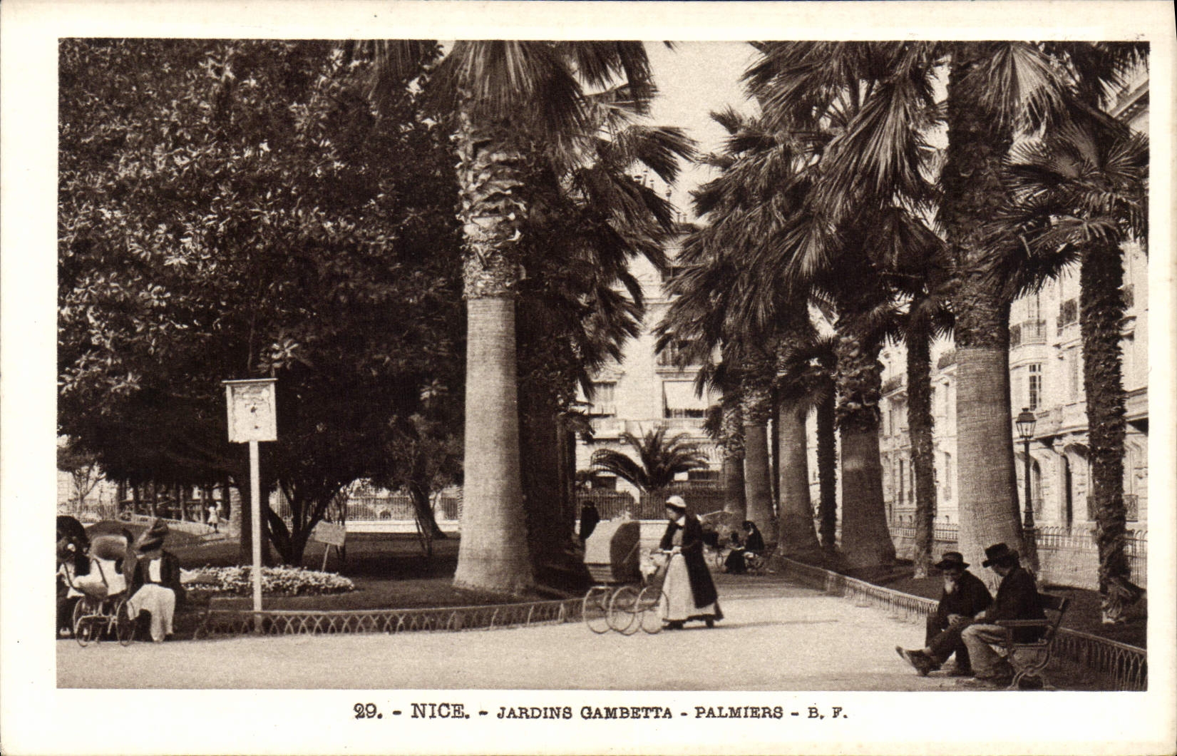 VINTAGE POSTCARD Nice Gardens Gambetta Palm trees