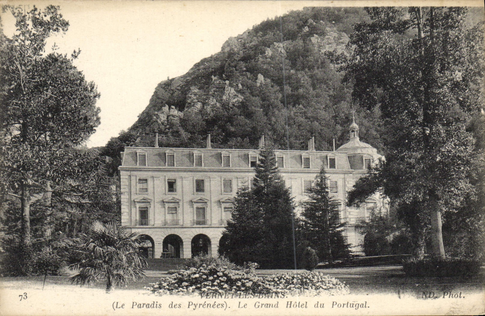 VINTAGE POSTCARD Vernet Les Bains the Paradise Of the Pyrenees the large hotel of Portugal