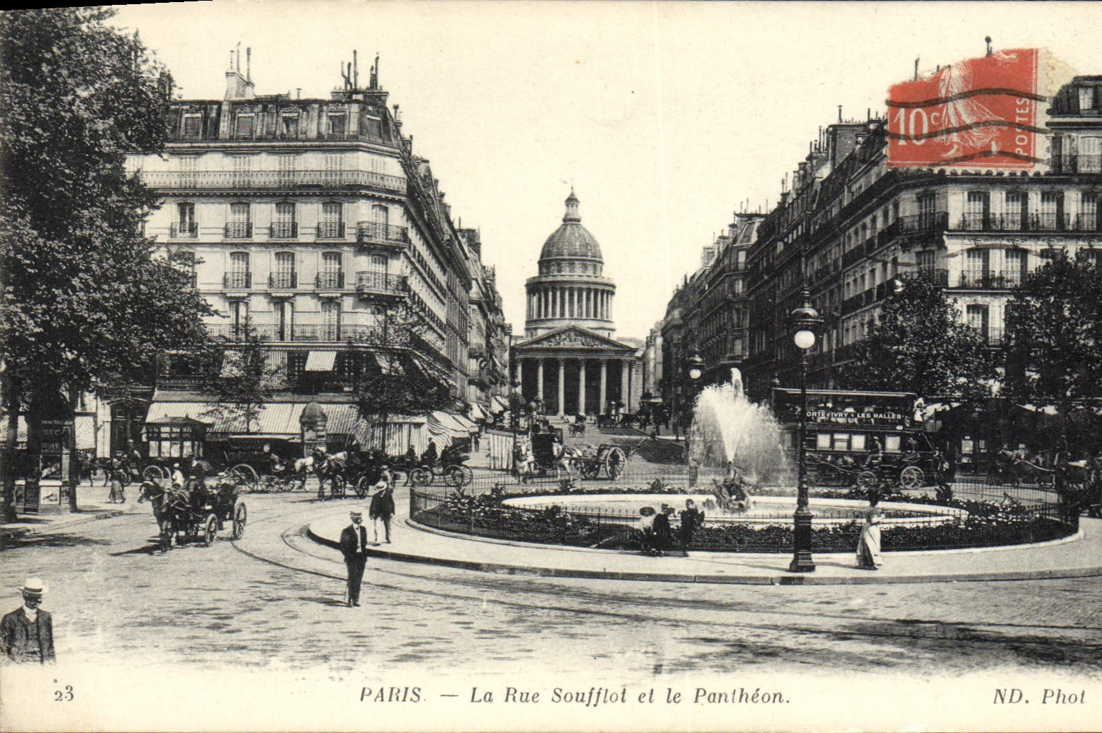 CPA Paris La Rue Soufflot et le Pantheon
