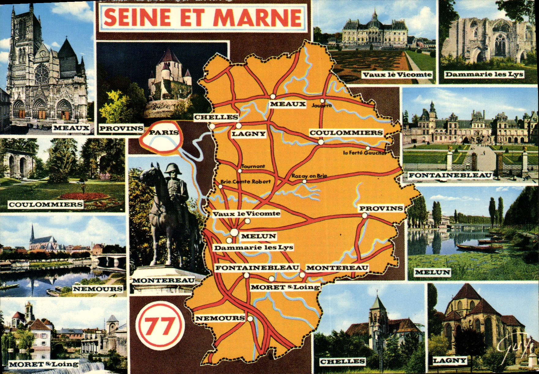 MODERN CARD the Seine and Marne Cathedral Etienne Saint have Meaux Provins