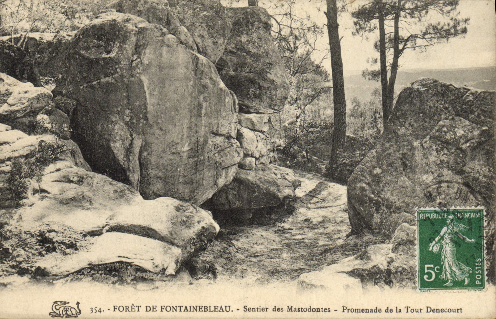 CPA Foret de Fontainebleau Sentier des Mastodontes Promenade de la Tour Denecourt