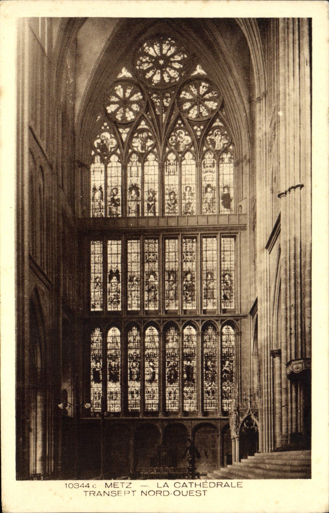 POSTAL Metz de la VENDIMIA la catedral Transept norteño occidental