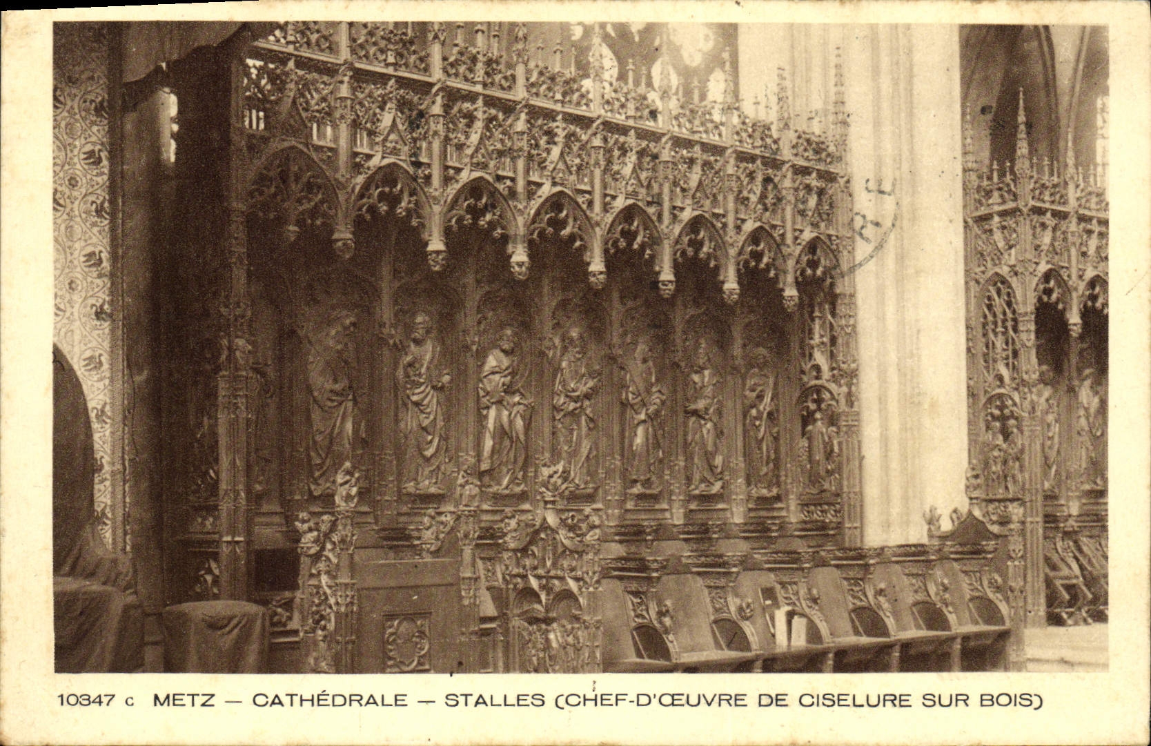 POSTAL Metz de la VENDIMIA las paradas de la catedral
