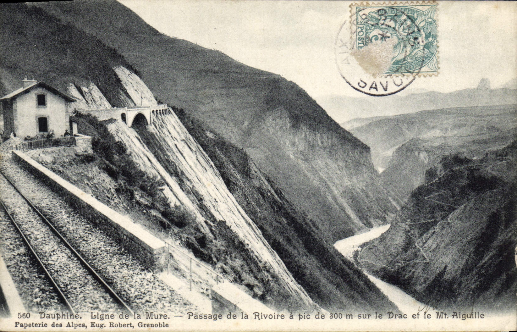 CPA Dauphine Ligne de la Mure Passage de la Rivoire a Pic sur le Drac et le Mt Aiguille