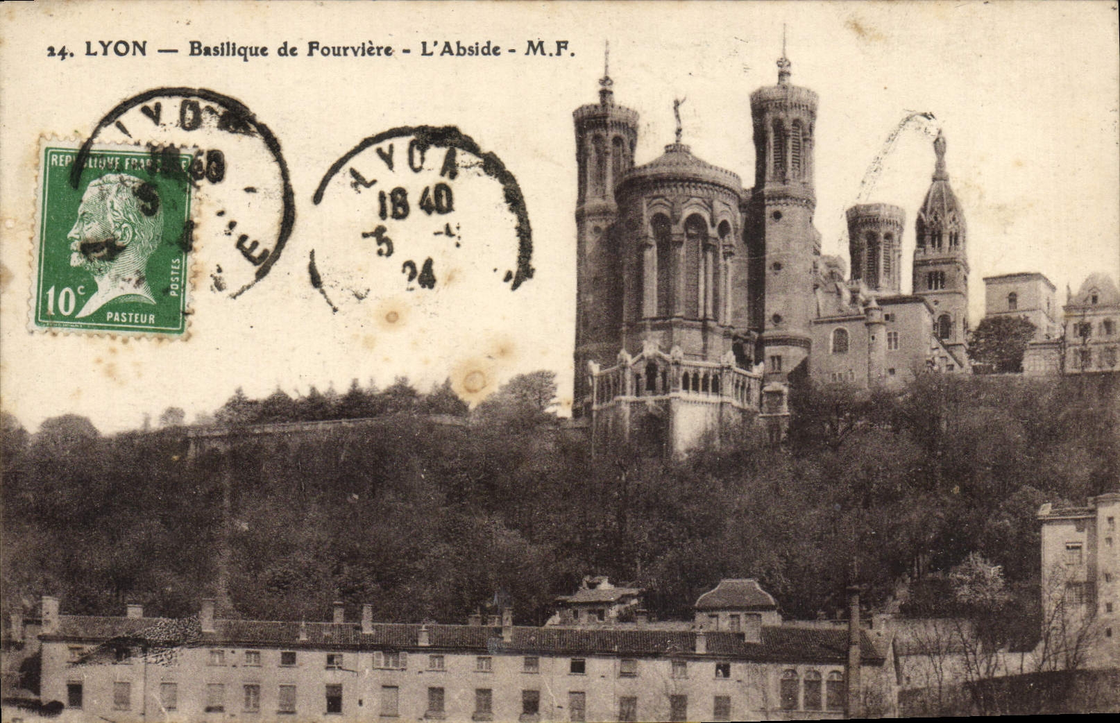 POSTAL Lyon Basillque de Fourviere de la VENDIMIA el apse