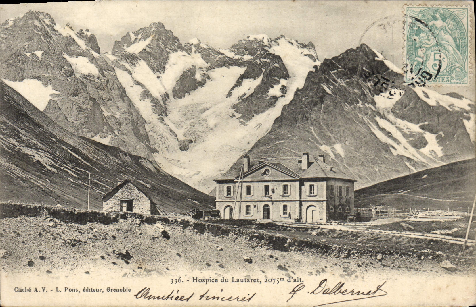 VINTAGE POSTCARD Old people's home of Lautaret