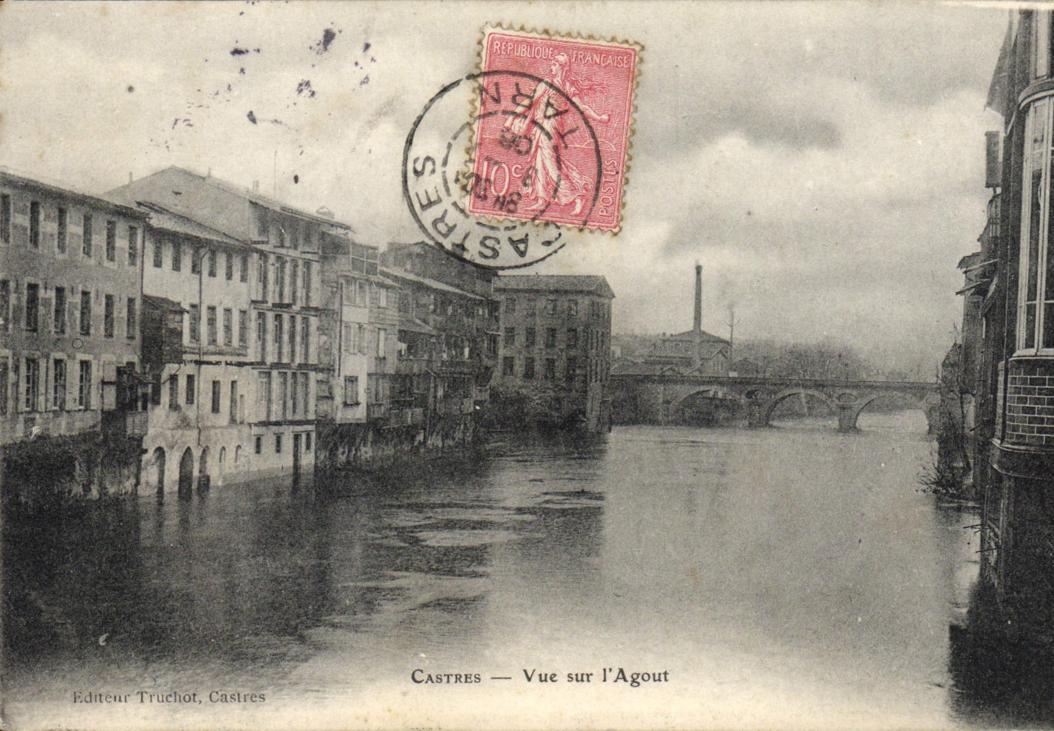 VINTAGE POSTCARD Castres Seen On Agout