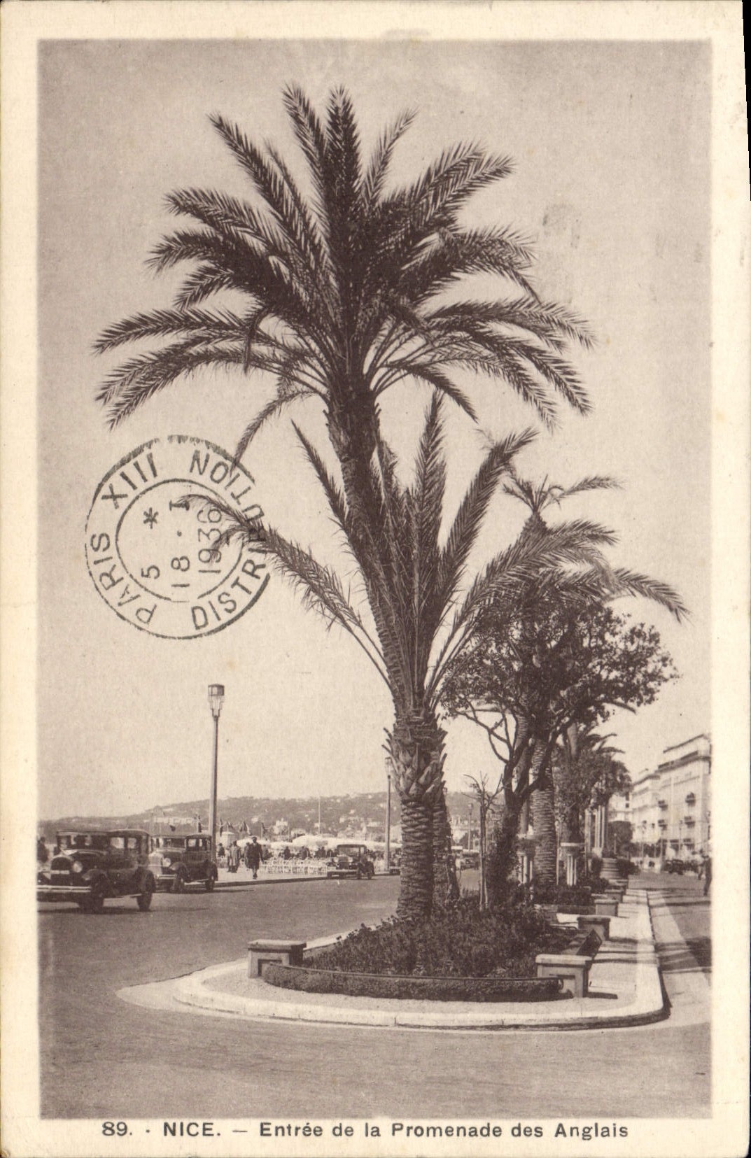 Niza entrada POSTAL de la VENDIMIA de la caminata del inglés