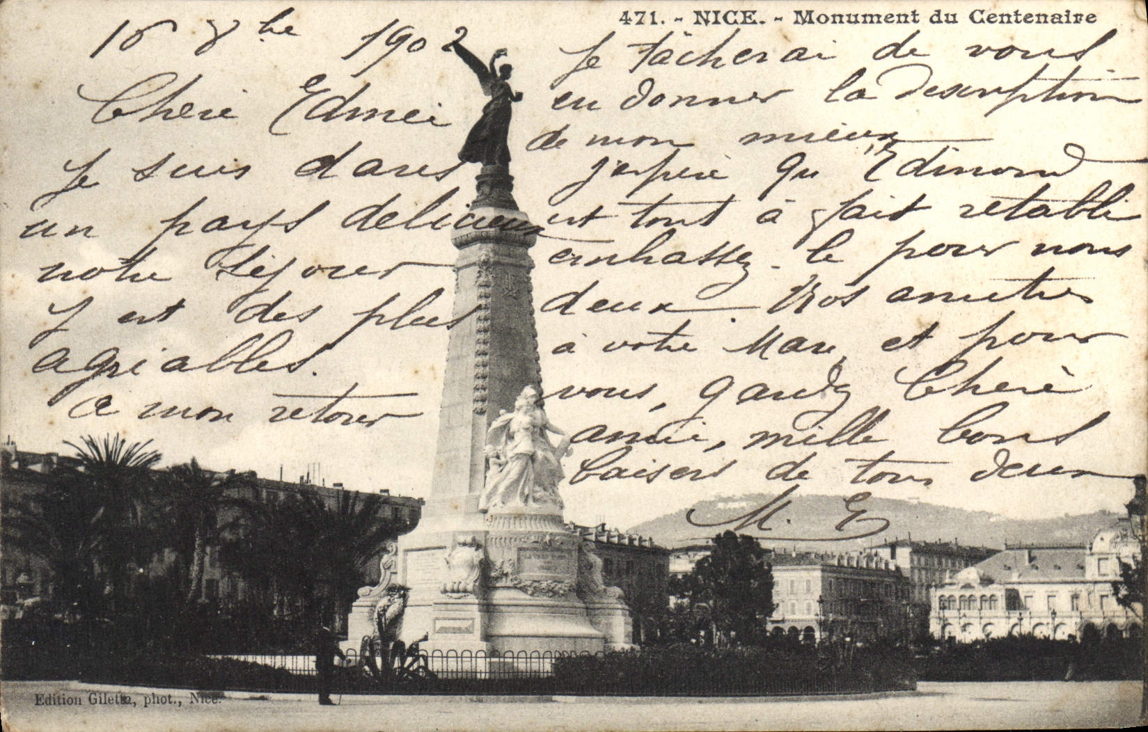 CPA Nice Monument du Centenaire