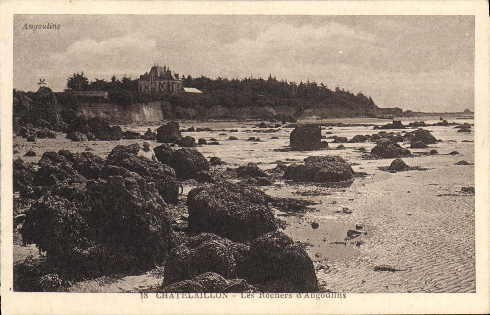 VINTAGE POSTCARD Chatelaillon Rocks of Angoulins