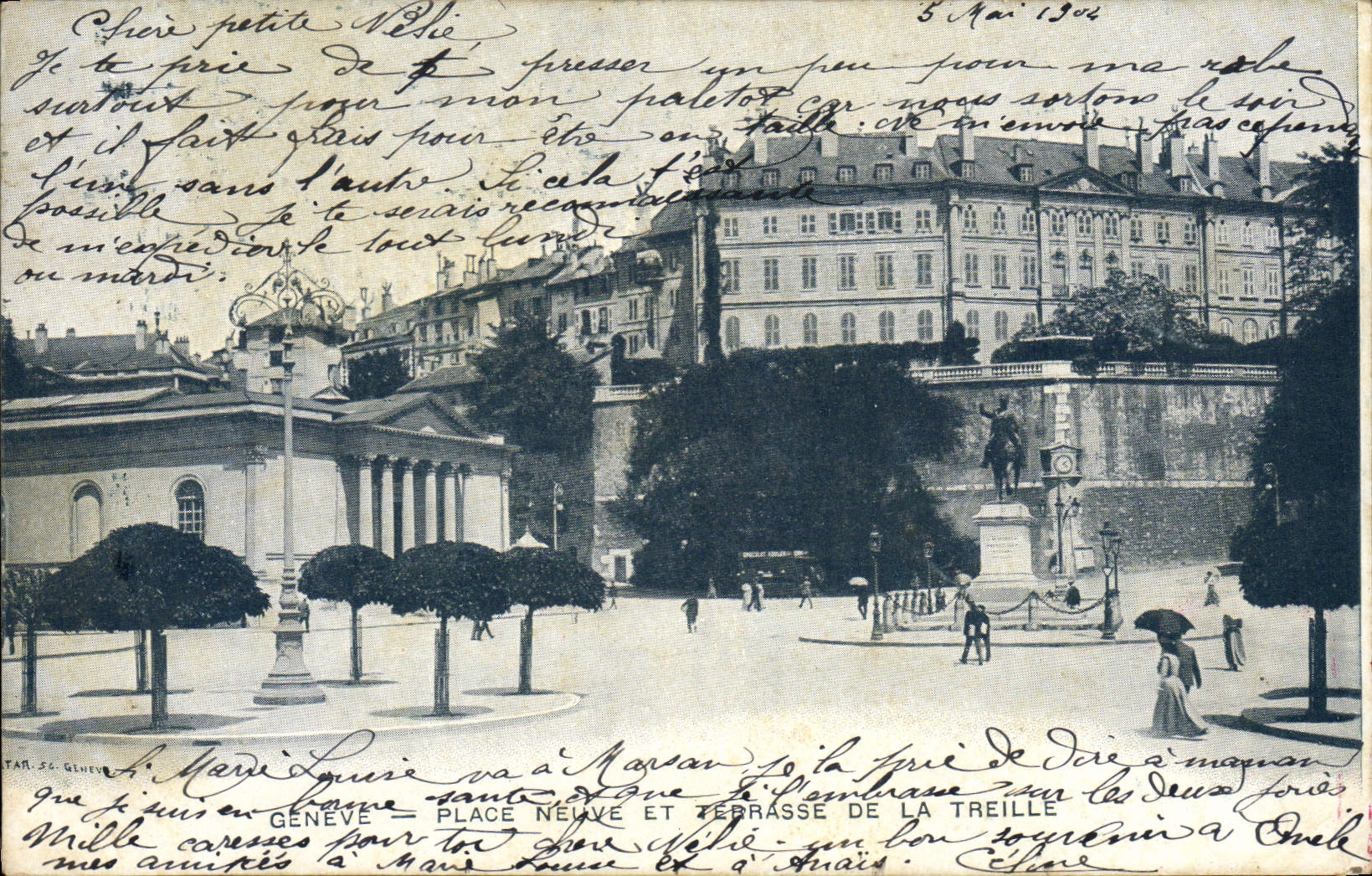 VINTAGE POSTCARD Geneva New Beach And Terrace Of the Treillised vineyard