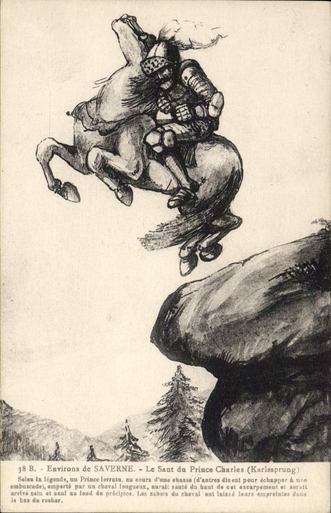 VINTAGE POSTCARD Surroundings of Saverne Sant of Prince Charles Karlssprung