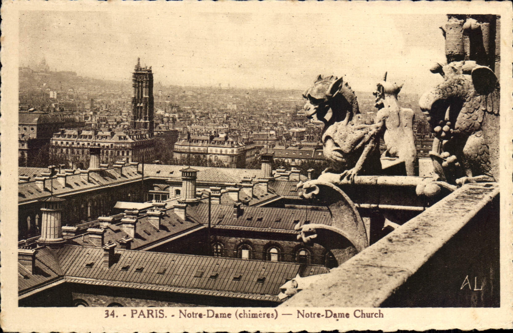VINTAGE POSTCARD Paris Notre Dame Dreams