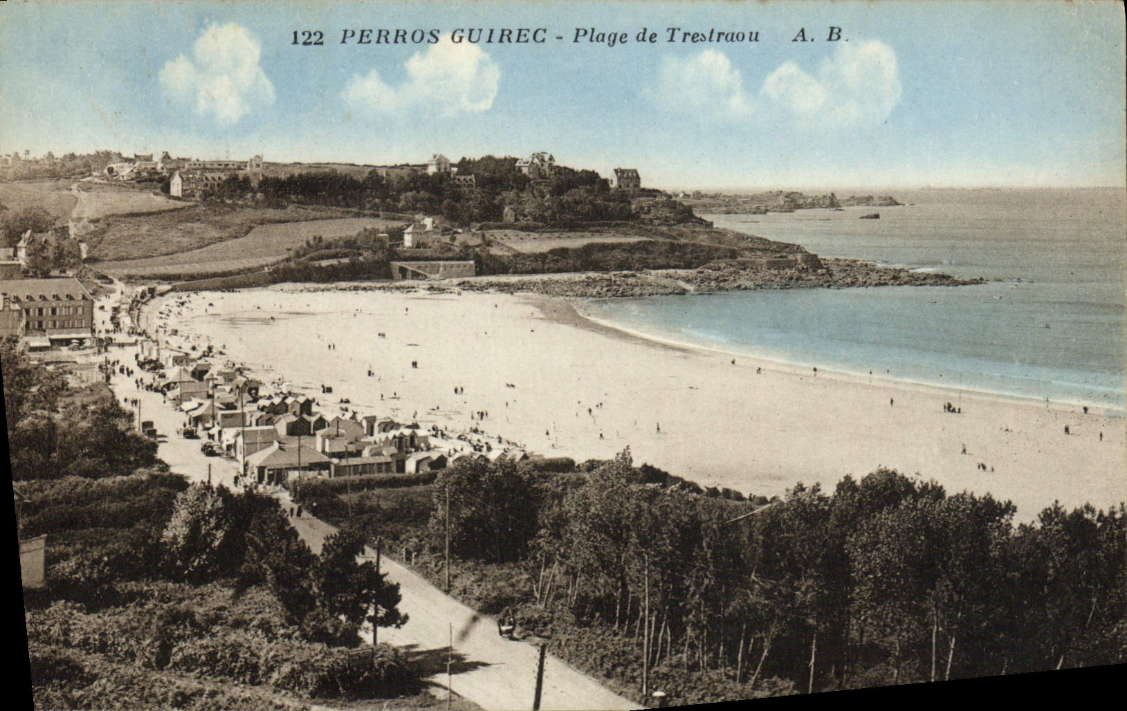 CPA Perros Guirec Plage de Trastraou