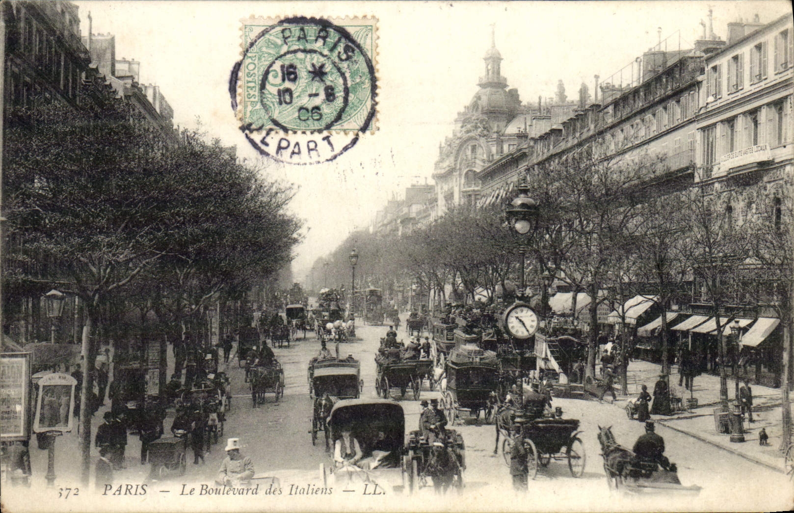 VINTAGE POSTCARD Paris the Boulevard of the Italians