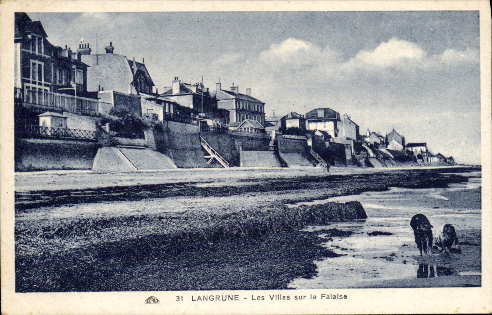 VINTAGE POSTCARD Langrune Villas On Cliff