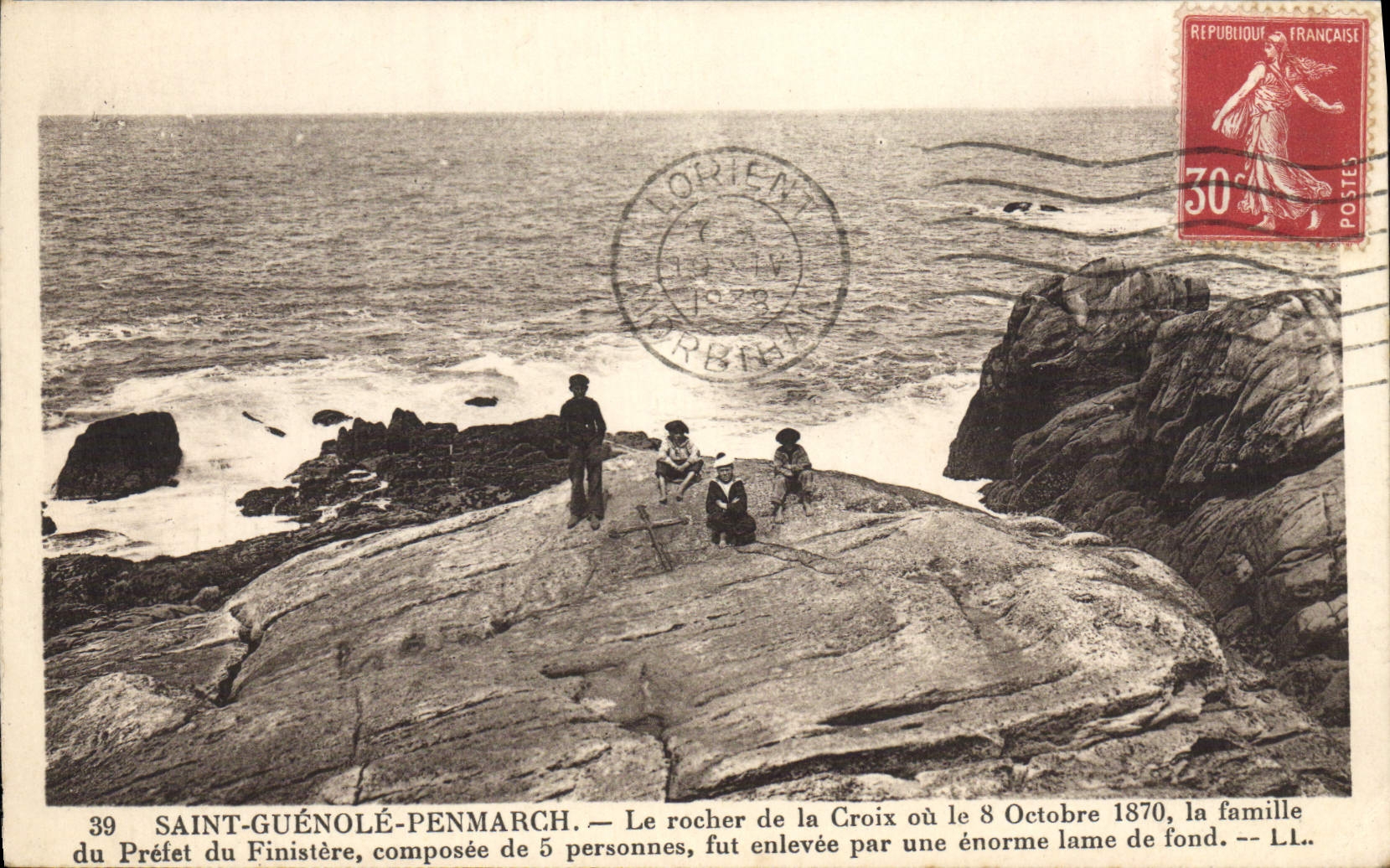 CPA Saint Guenole Penmarch Le Rocher de la Croix 