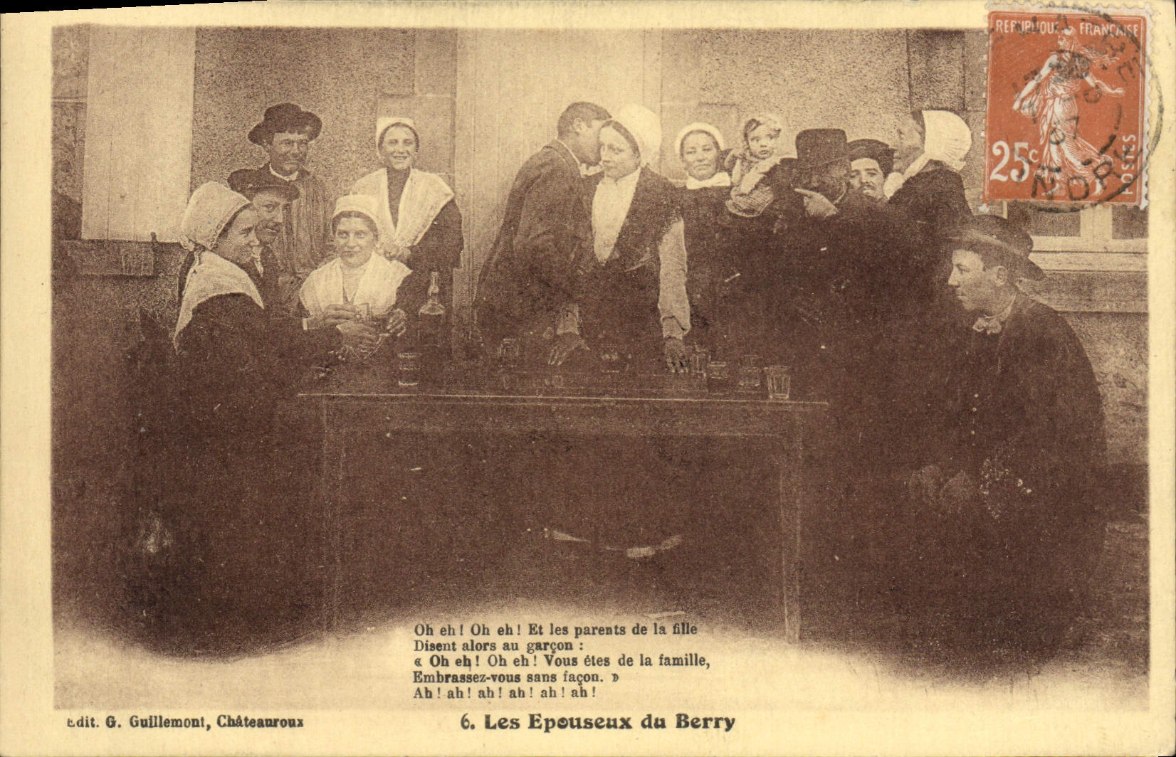 CPA Les epouseux du Berry Folklore 