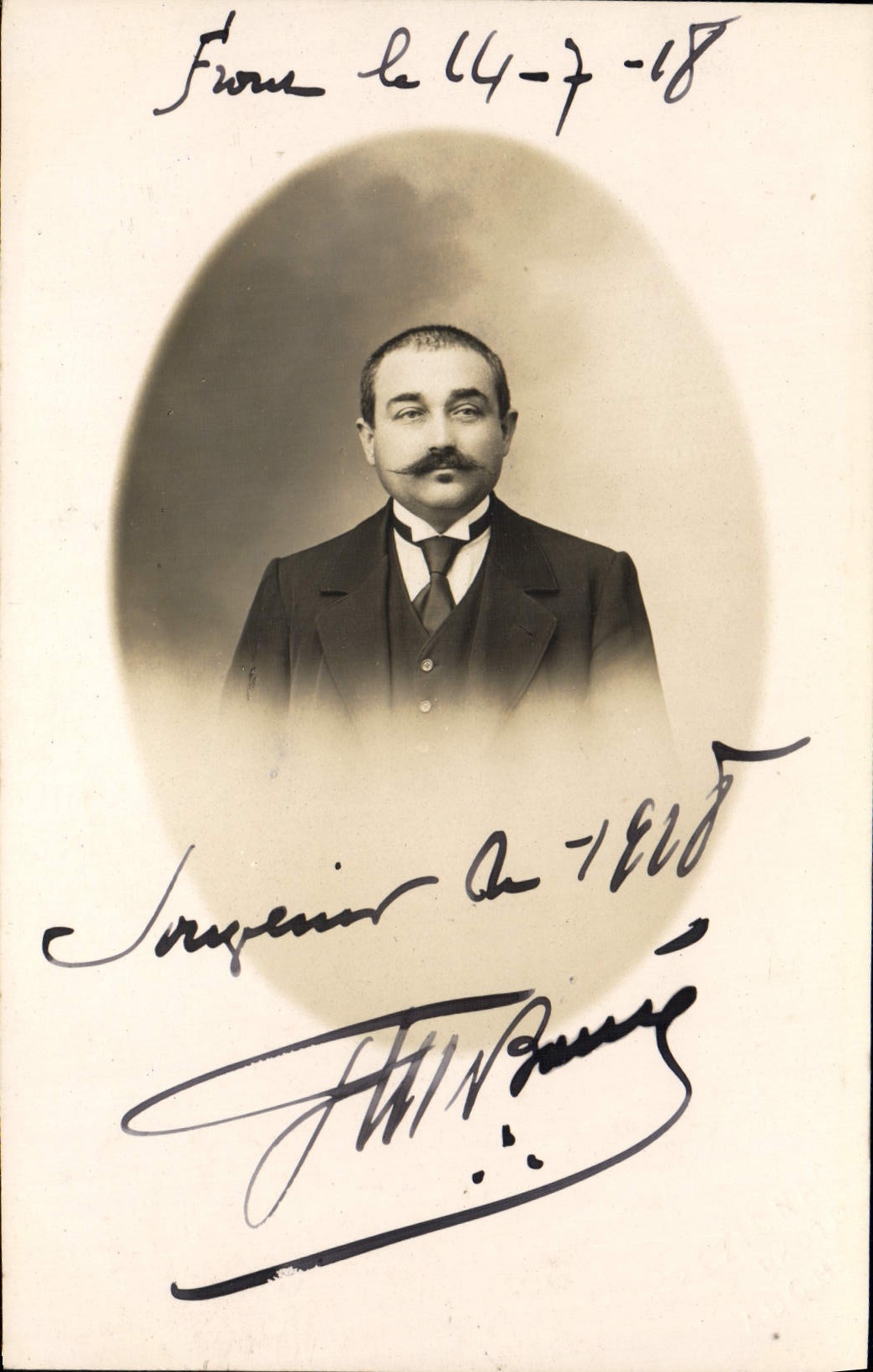 Real photo dedicacee Mayor 1918 Auch