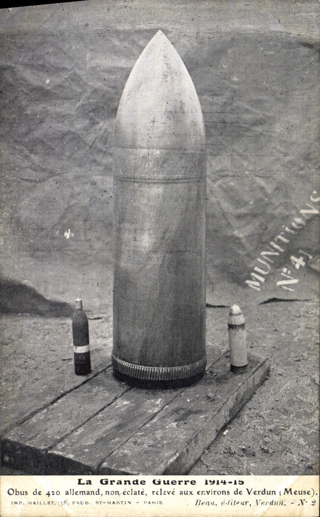 POSTAL de la VENDIMIA las grandes cáscaras de la guerra de 420 alrededores alemanes de Verdún Militaria